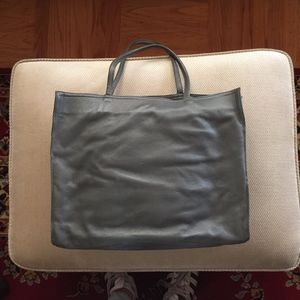 Grey Leather Tote bag